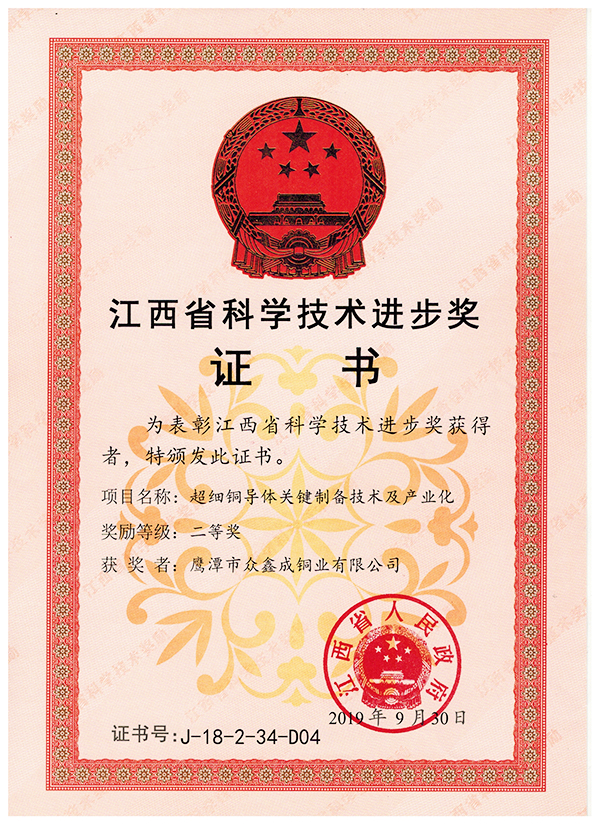 2019年江西省科學(xué)技術(shù)進(jìn)步獎(jiǎng)（二等獎(jiǎng))